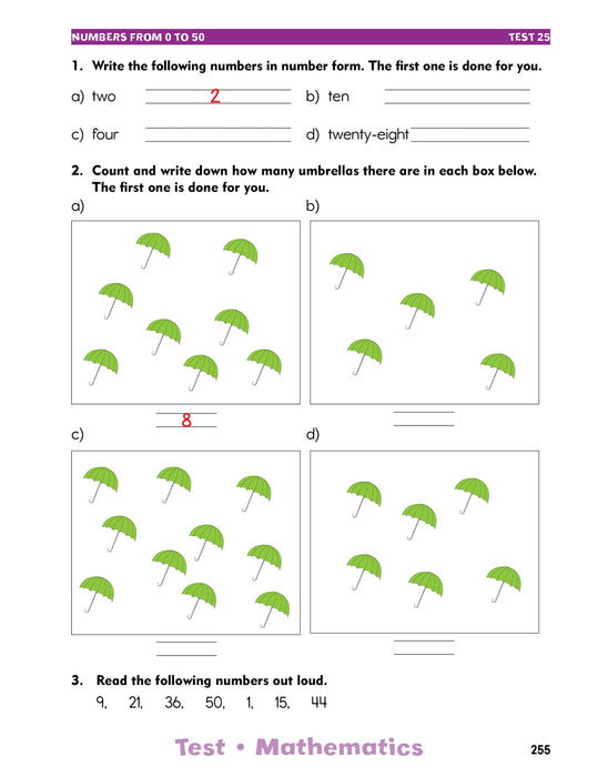 Chock full of curriculum-based exercises and activities, the 100 Tests Grade One workbook is designed to test your child’s knowledge and verify which concepts she or he understands, and which need more practice.
