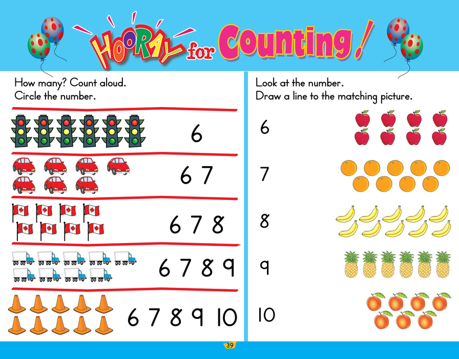 The CCP Pre-K Workbook (Floorpad - 10x13) helps children practise key skills, from reading to math and beyond, that they will learn through the Canadian curriculum. Its immersive and colourful activities will help children to identify letters, numbers, and colours; sort and compare; make patterns; develop eye-hand coordination and fine motor skills; and much more.