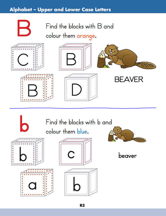 inside page sample, showcasing alphabet, upper and lower case letters