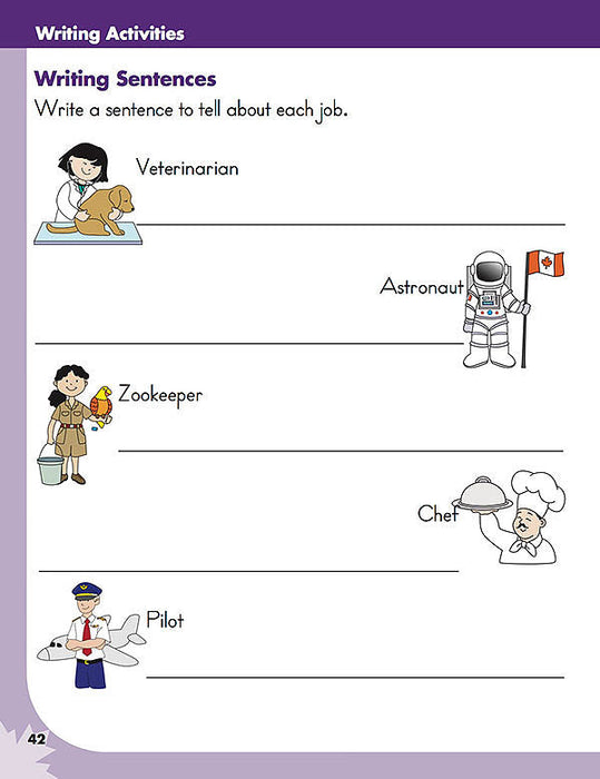 Grade 1 Writing Workbook: Printing Pratice And Alphabet Activities, Punctuation and Grammar - Canadian Curriculum Press