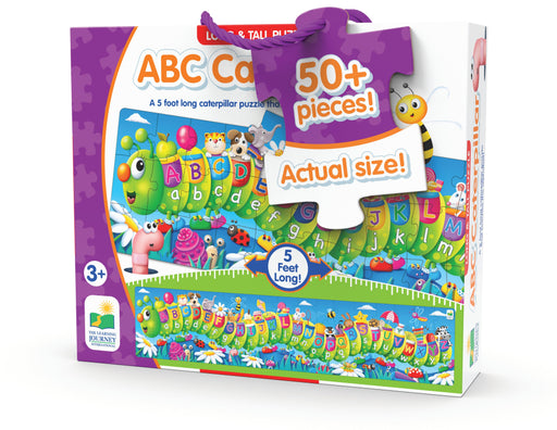 Kids will “inch” their way through learning the alphabet with this fun ABC Caterpillar puzzle. Measuring 5 feet long this colorful caterpillar features letters and objects with the same beginning sound. With  51 pieces this jumbo puzzle will keep your little ones engaged for hours. Ages 3+ years.
