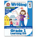 Grade 1 Learning Kits; 2 Workbooks, Math, Writing, 2 Flash Cards - Canadian Curriculum Press