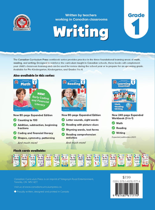 Grade 1 writing educational book back cover