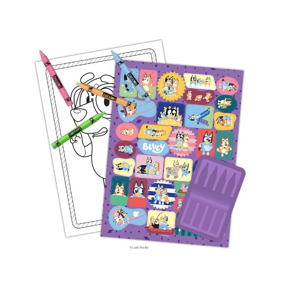 Bluey Coloring Book with Crayons & Stickers – 48-Page Kids Activity