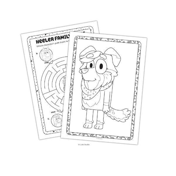 Bluey Coloring Book with Crayons & Stickers – 48-Page Kids Activity