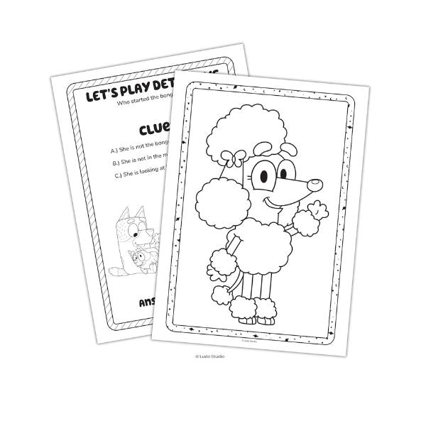 Bluey Coloring Book with Crayons & Stickers – 48-Page Kids Activity