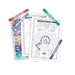 Sample activity page from Bluey Coloring Book with coloring, stamping, and sticker activities for preschool kids