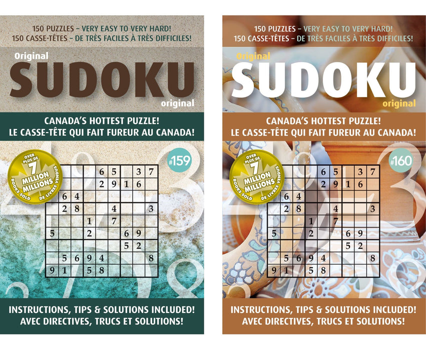 Sudoku Puzzle Books with Instructions, Tips, and Solutions – Series 159 & 160