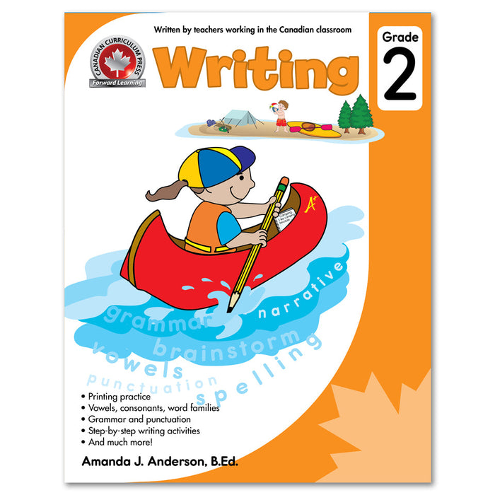 The full-colour CCP Grade 2 Writing workbook helps children practise key writing skills that are part of the Grade 2 curriculum across Canada.  Written by a teacher working in a Canadian classroom, this workbook encourages strong writing skills and prepares young minds for success in the classroom. 64 pages // ISBN: 9781487602864