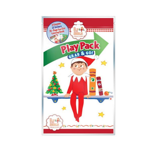 Elf on the Shelf Play Pack Grab & Go! with stickers and paper book on a white background