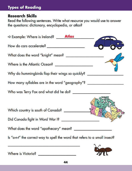 eBook Grade 3 Reading Workbook - Canadian Curriculum Press