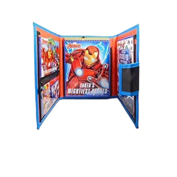 Marvel Avengers toy box with Iron Man design on a white background