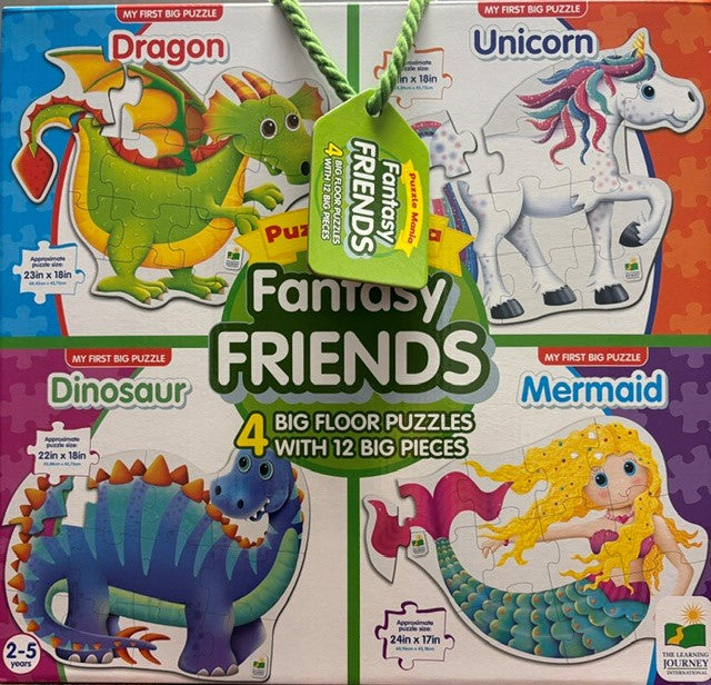 Puzzle Mania Fantasy Friends – 4 Large Floor Puzzles for Toddlers