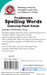 Back of Troublesome Spelling Words Flashcards showcasing learning objectives and key features for improving spelling skills through practice and games.