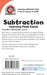 Subtraction Flashcards – Back Cover – Includes interactive math learning activities for kids