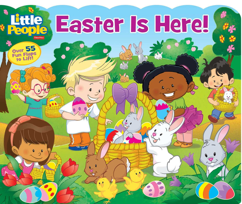 Celebrate the magic of Easter with the Little People® friends! With over 55 flaps to lift, Easter Is Here! will be a fast favorite.  Colored eggs, chocolate bunnies, candy-filled baskets…Easter is coming, and Eddie and his friends can’t wait! Kids will love joining their Little People® friends as they color eggs, march in an Easter parade, and even get a glimpse into the Easter Bunny’s workshop.