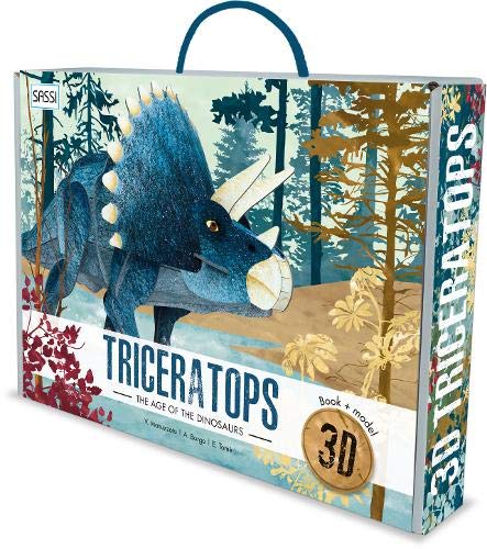 Discover the Triceratops with this 37-piece 3D model and 32-page book, of one of the most famous dinosaurs in history and learn all kinds of facts about the largest creatures that ever populated the planet. The Triceratops is one of the best-known animals of the Mesozoic Era. It was truly unique looking! The Triceratops had a big horn on its snout and two longer horns above its eyes. A large bony frill at the base of its skull looked like a crown! 