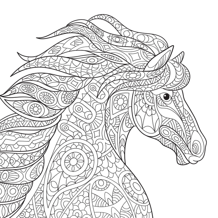 Inside page of The Colours of Fantasy Adult Colouring Book, featuring a complex line art design for creative colouring and relaxation.