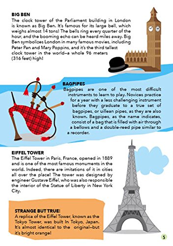Illustrated pages from The Earth book showing world landmarks, oceans, and fascinating wildlife. Engaging and educational content for kids.